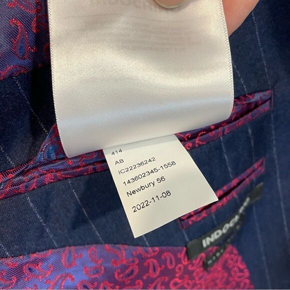 Men's Navy Pinstripe Blazer - Picture 10 of 13